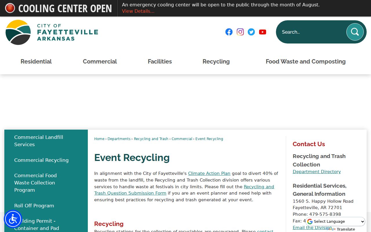 Washington County neighbors Fayetteville Neighborhood Services contact page