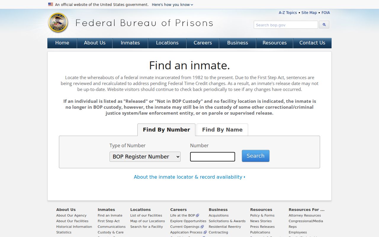 Washington County neighbors Federal Bureau of Prisons inmate locator